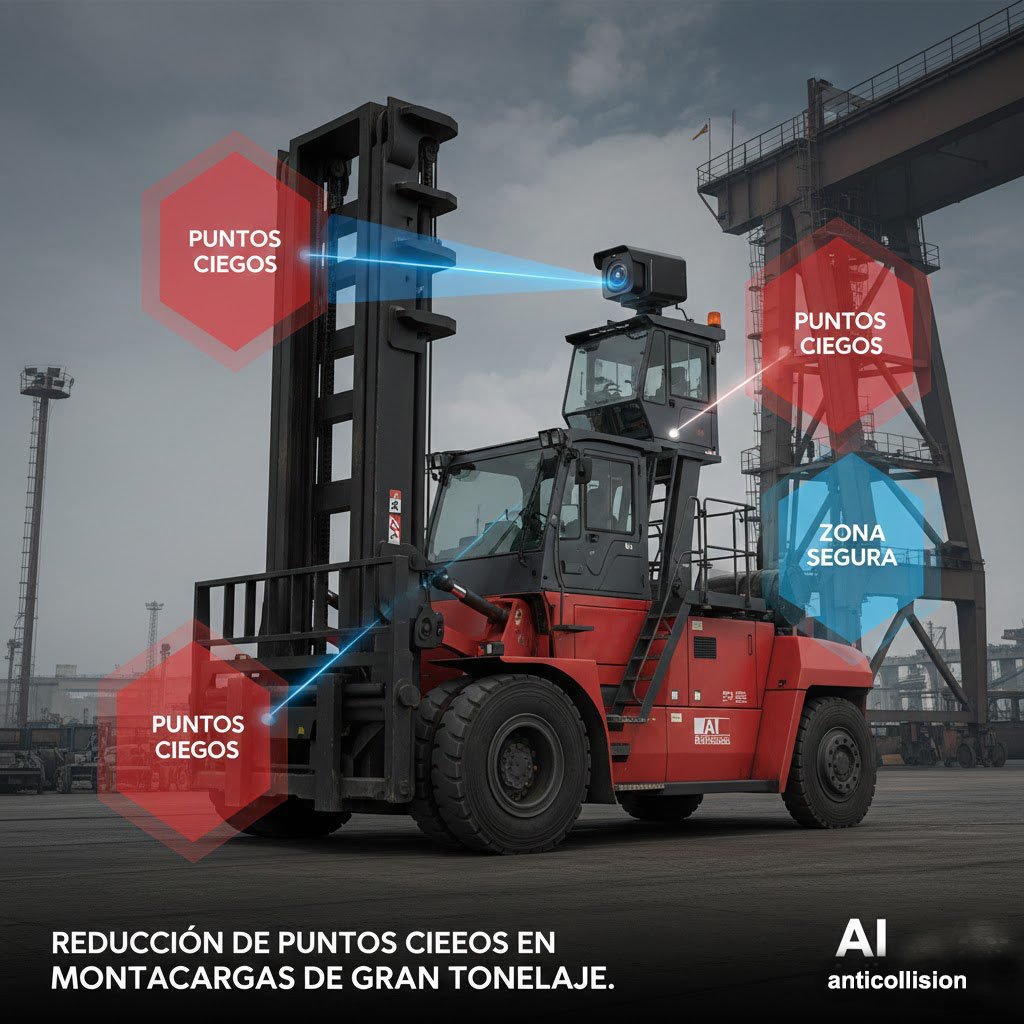 Reducción de puntos ciegos en montacargas de gran tonelaje